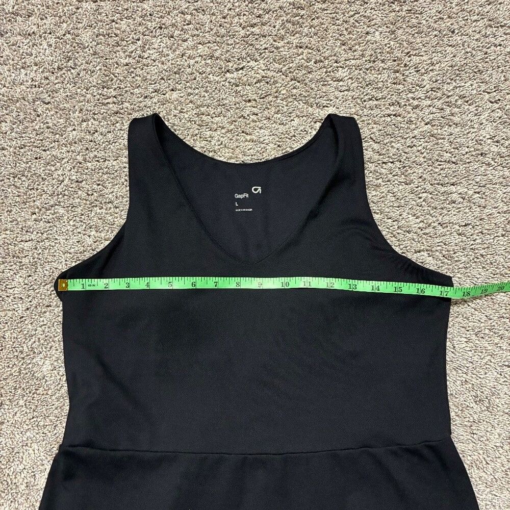 GapFit L Black V-Neck Sleeveless Active Dress with Shorts Athleisure Sports - Picture 6 of 8